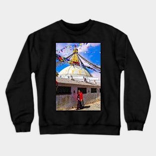 Bodnath Stupa near Kathmandu Crewneck Sweatshirt